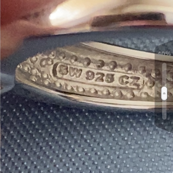 VINTAGE SIGNED SW SILAS WHITE 925 Sterling Silver CZ Engagement Ring SIZE 8 - Picture 3 of 4